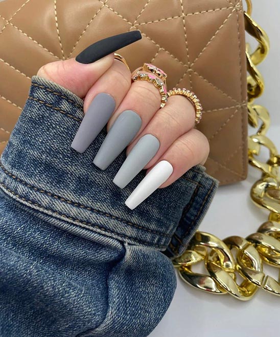 Coffin Grey Nail Designs Tailoringinhindi