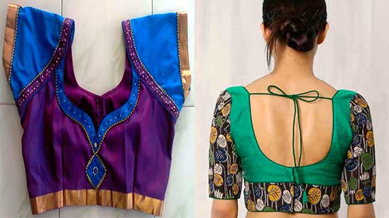 Blouse Back Neck Designs with Border