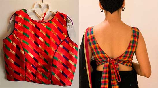 Silk Saree Blouse Designs Back Neck