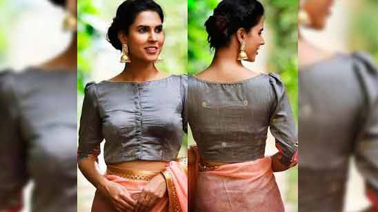 Details more than 82 boat neck saree blouse designs - noithatsi.vn