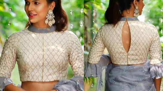 boat neck blouse design