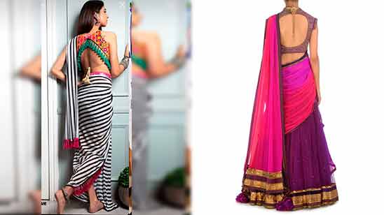 Long Border Silk Saree Blouse Design