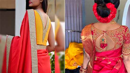 Big Border Saree Blouse Designs
