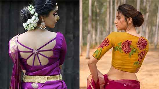 100+ Silk Saree Blouse Neck Designs Catalogue Images - TailoringinHindi