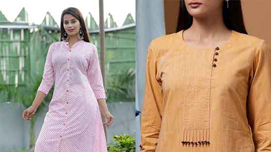 Simple churidar neck outlet designs for cotton materials