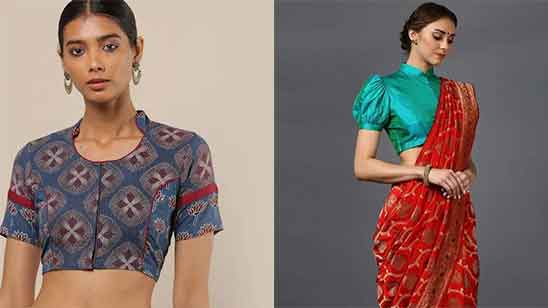 14 Latest Chinese Collar Saree Blouse Designs (2022) - Tips and Beauty