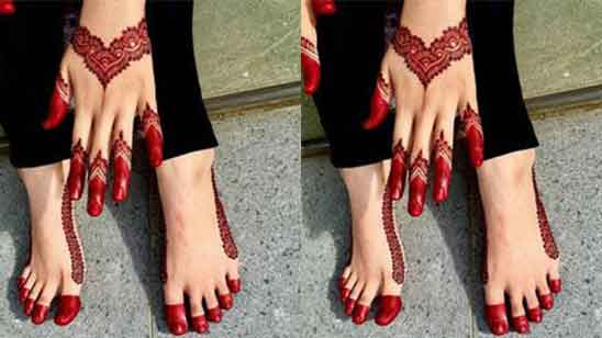 Leg Finger Mehndi Design
