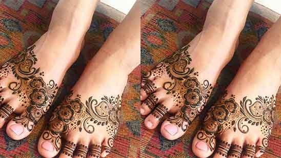 Leg Finger Mehndi Design
