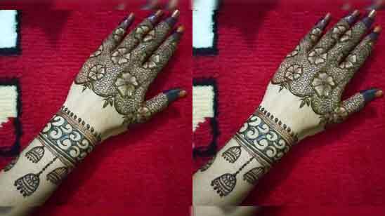 Royal Back Hand Mehndi Design