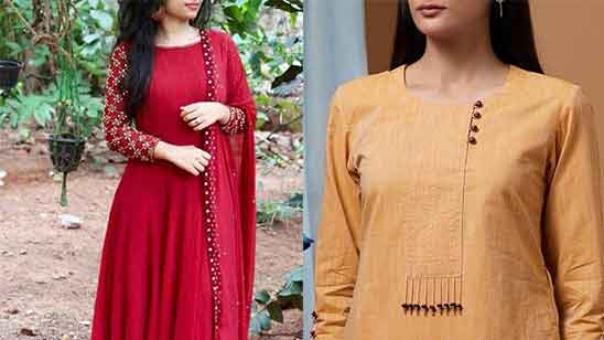 Churidar wide neck outlet designs