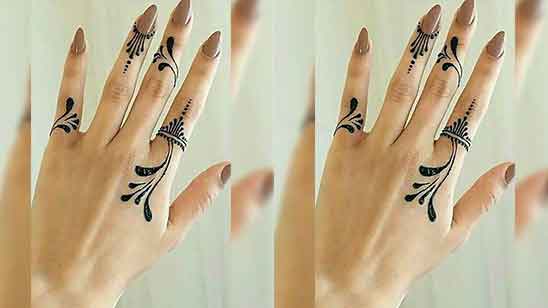 Stylish Modern Finger Mehndi Design