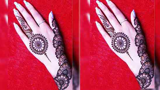 Easy Simple Back Hand Mehndi Design