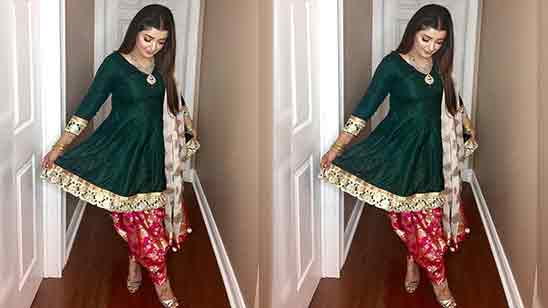 Frock Suit With Dhoti Salwar