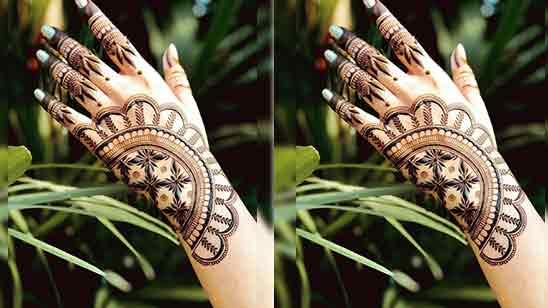 Back Hand Flower Mehndi Design