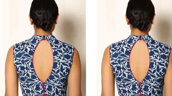 Back Side Collar Blouse Design