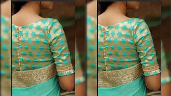 Back Side Pattu Saree Blouse Designs