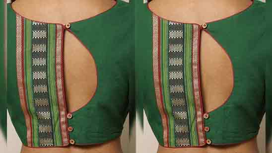 Blouse Back Neck Designs With Borders