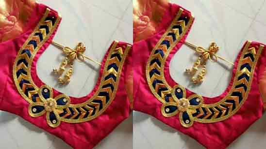 Blouse Neck Designs With Patch Work
