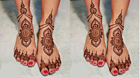 Bridal Mehndi Designs for Legs