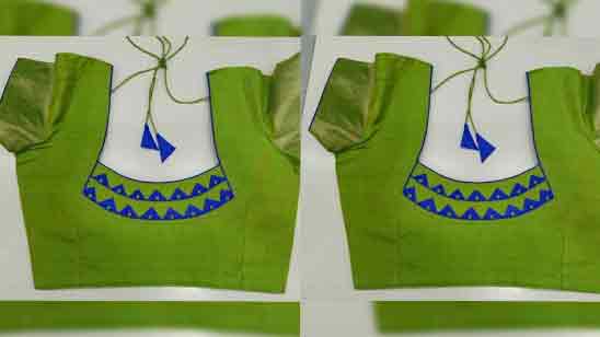 Simple Patch Work Blouse Designs