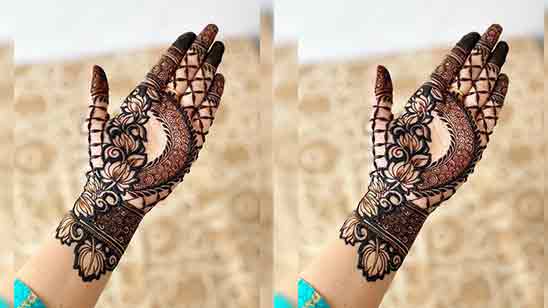 Easy Full Hand Mehndi Design for Bride