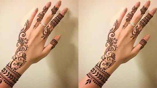 Easy Mehndi Designs for Left Hand Back Side