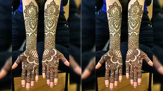 Front Hand Bridal Mehndi Designs