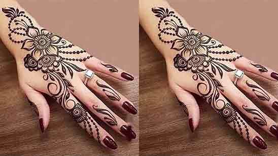 Simple Arabic Mehndi Designs for Left Hand