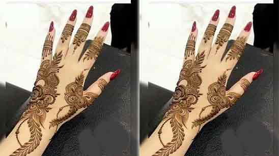 Simple Arabic Mehndi Designs for Left Hand Back Side