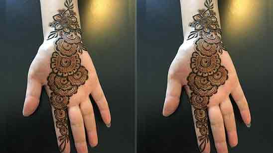 Simple Bridal Mehndi Designs for Full Hands