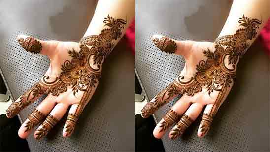 Simple Mehandi Design for Front Hand