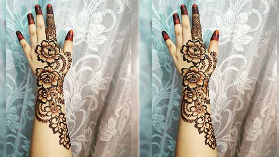 Arabic Bridal Mehndi Designs for Back Hand