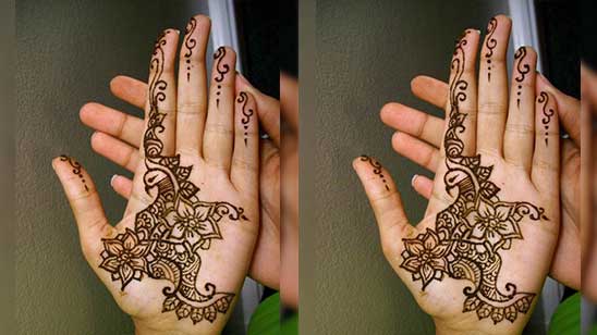 Arabic Mehndi Designs for Left Hand Front Side
