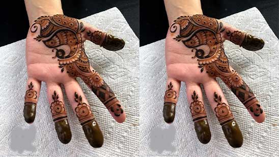 Finger Mehndi Designs Front Hand