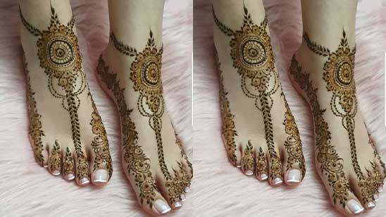 Foot Mehndi Design Simple and Easy Photo