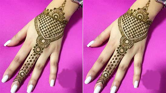 Modern Simple Mehndi Design for Left Hand