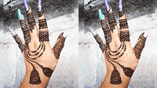 Modern Simple Mehndi Design for Left Hand