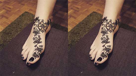 Simple Arabic Mehndi Designs Foot