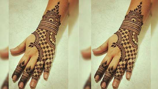 Simple Arabic Mehndi Designs for Left Hand Back Side