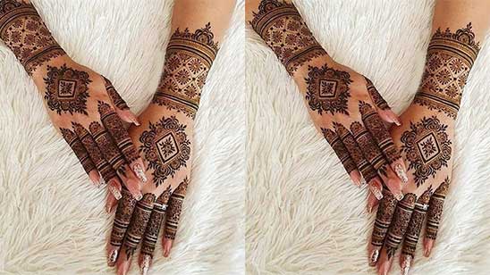 Simple Back Hand Mehndi Design Bridal