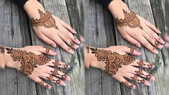 Simple Mehndi Design for Left Hand Fingers