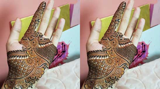 Stylish Arabic Mehndi Designs for Back Hand
