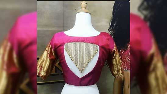 Back Side Fancy Saree Blouse Designs