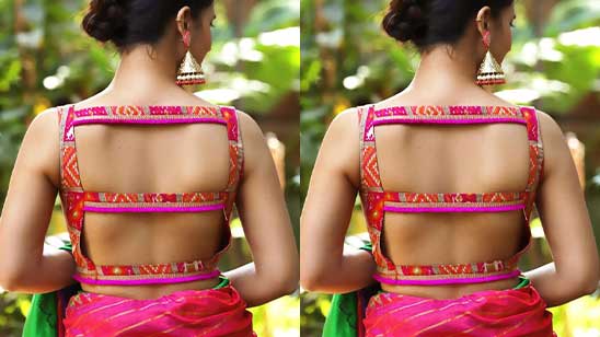 Paithani Blouse Design Patterns Back Neck