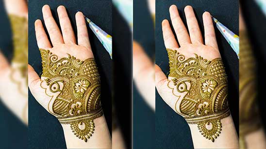 Simple Mehndi Design for Backside Hand