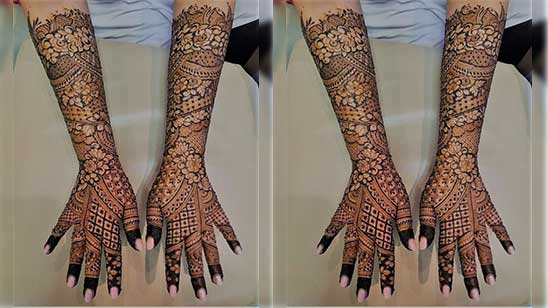 Bridal Mehndi Designs for Full Hands Front and Back