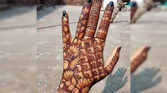 Easy Bridal Mehndi Designs for Full Hands Front and Back