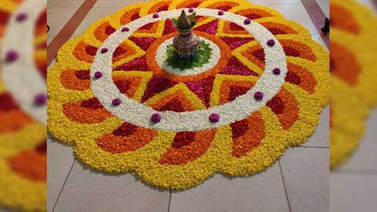 Flower Kolam With Dots