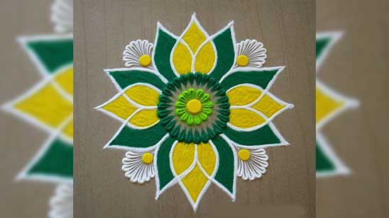 Free Hand Rangoli Designs With Flowers