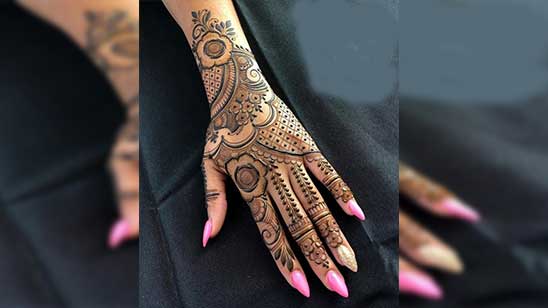 Full Hand Bridal Mehndi Design Back Side